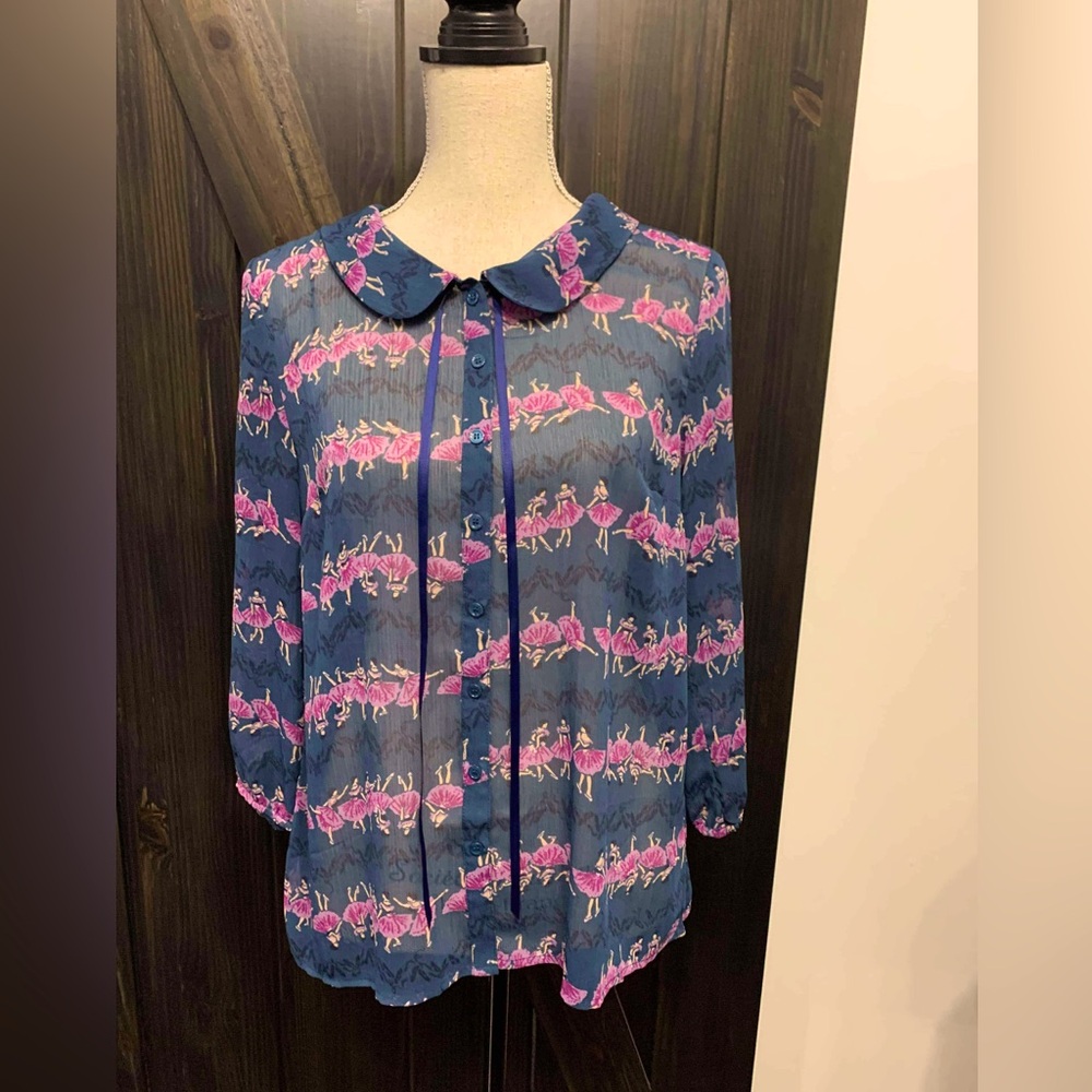 MODCLOTH sheer ballerina blouse